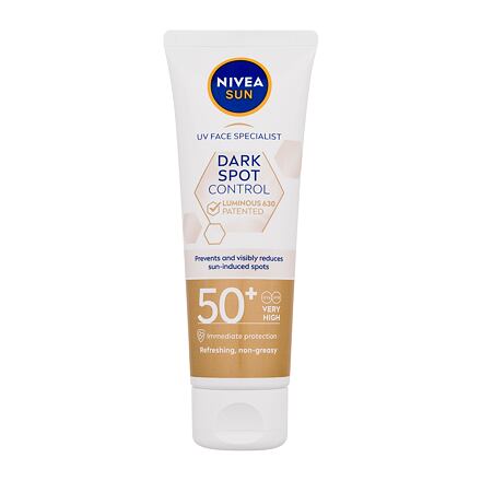 Nivea Sun Dark Spot Control Sun Fluid SPF50+ pleťový krém proti pigmentovým skvrnám s vysokou uv ochranou 40 ml pro ženy