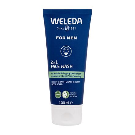 Weleda For Men 2in1 Face Wash čisticí gel na obličej a vousy 100 ml pro muže