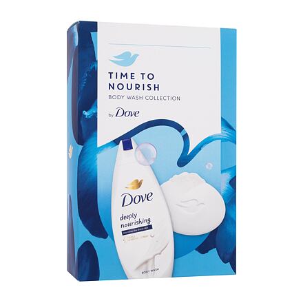 Dove Time To Nourish Body Wash Collection : sprchový gel Deeply Nourishing 250 ml + tuhé mýdlo Beauty Cream Bar 90 g pro ženy