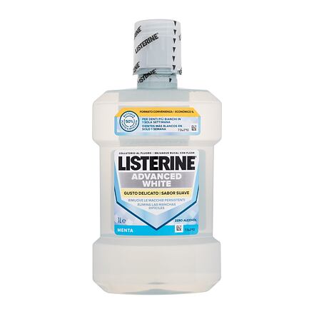 Listerine Advanced White Mild Taste Mouthwash osvěžující a bělicí ústní voda bez alkoholu 1000 ml 1000 ml