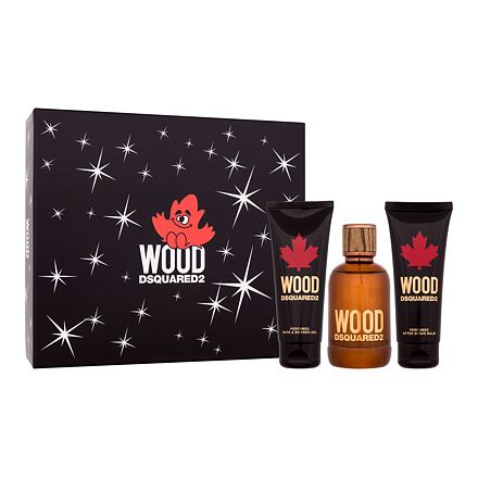 Dsquared2 Wood : EDT 100 ml + sprchový gel 100 + balzám po holení 100 ml pro muže