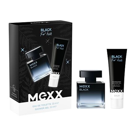 Mexx Black Man : EDT 30 ml + sprchový gel 50 ml pro muže