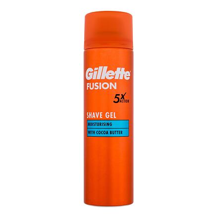Gillette Fusion Moisturising Shave Gel hydratační gel na holení s kakaovým máslem 200 ml pro muže