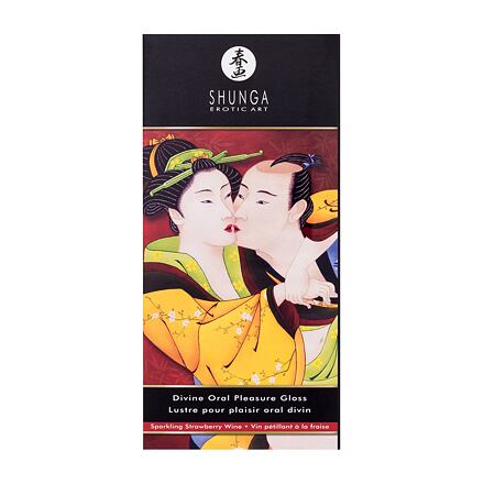 Shunga Divine Oral Pleasure Gloss Sparkling Strawberry Wine stimulační lesk na rty s jahodou příchutí 10 ml