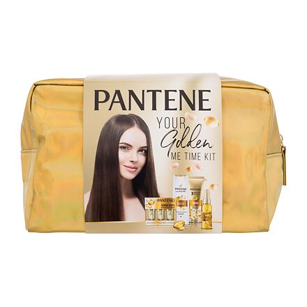 Pantene PRO-V Your Golden Me Time Kit : šampon Intensive Repair 250 ml + kondicionér Intensive Repair 160 ml + olej na vlasy Keratin Protect Oil 100 ml + intenzivní péče na vlasy Serum Shots Intensive Repair 3x15 ml + kosmetická taštička pro ženy