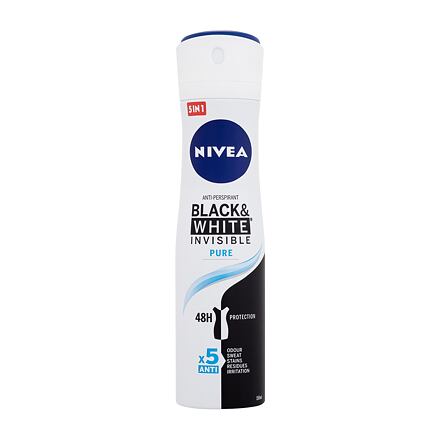 Nivea Black & White Invisible Pure 48h antiperspirant ve spreji 150 ml pro ženy