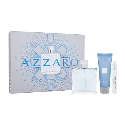 Azzaro Chrome : EDT 100 ml + EDT 10 ml + šampon na vlasy a tělo 75 ml pro muže