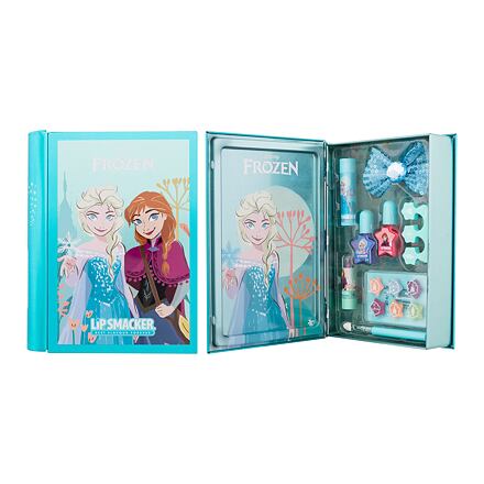 Lip Smacker Disney Frozen Magic Book Tin : balzám na rty 3,4 g + rozjasňující krém 6 x 0,25 g + lak na nehty 2 x 4,25 ml + rtěnka 1,25 g + aplikátor + sponka do vlasů + oddělovač prstů + plechová krabička