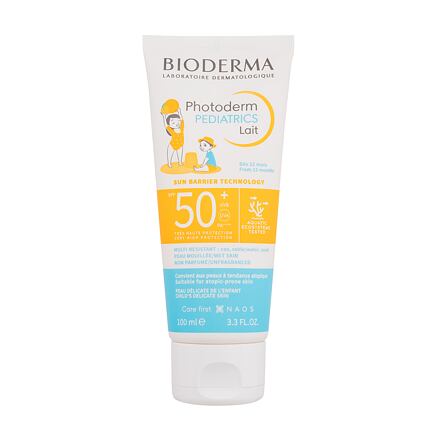 BIODERMA Photoderm Pediatrics Lait SPF50+ voděodolné opalovací tělové mléko s vysokou sluneční ochranou 100 ml