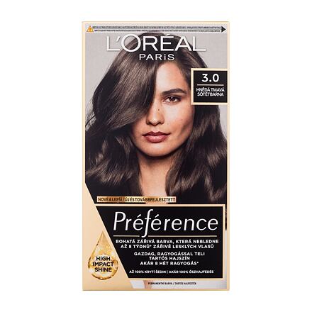 L'Oréal Paris Préférence barva na vlasy 60 ml odstín 3.0 pro ženy