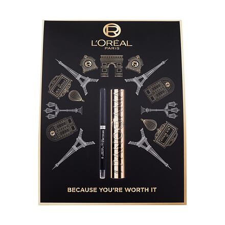 L'Oréal Paris Panorama odstín černá : řasenka Panorama 10,5 ml Black + tužka na oči Infaillible Grip 36H Gel Automatic Eye Liner 1,2 g 001 Intense Black