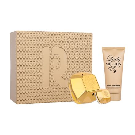 Paco Rabanne Lady Million dárková sada parfémovaná voda 80 ml + tělové mléko 100 ml + parfémovaná voda 5 ml pre ženy