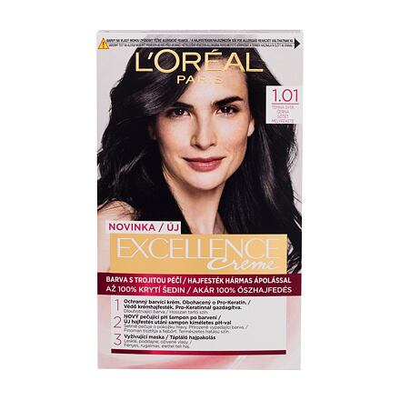 L'Oréal Paris Excellence Creme Triple Protection barva na vlasy na barvené vlasy 48 ml odstín černá pre ženy