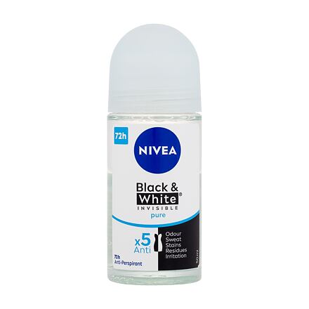 Nivea Black & White Invisible Pure 72h deodorant roll-on antiperspirant 50 ml pro ženy