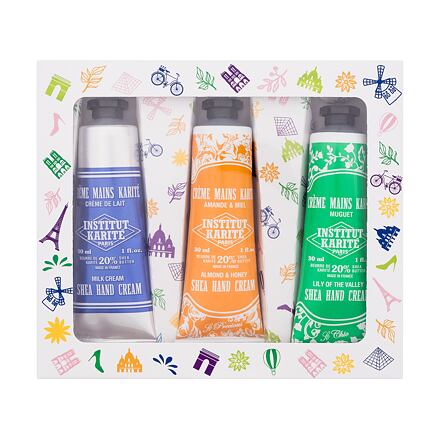 Institut Karité Shea Hand Cream : krém na ruce Shea Hand Cream Milk Cream 30 ml + krém na ruce Shea Hand Cream Almond & Honey 30 ml + krém na ruce Shea Hand Cream Lily Of The Valley 30 ml pro ženy