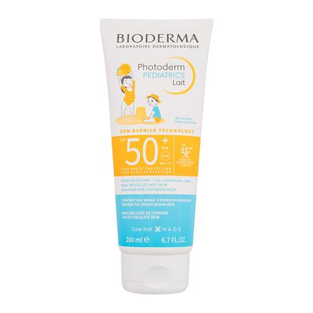 BIODERMA Photoderm Pediatrics Lait SPF50+ voděodolné opalovací tělové mléko s vysokou sluneční ochranou 200 ml