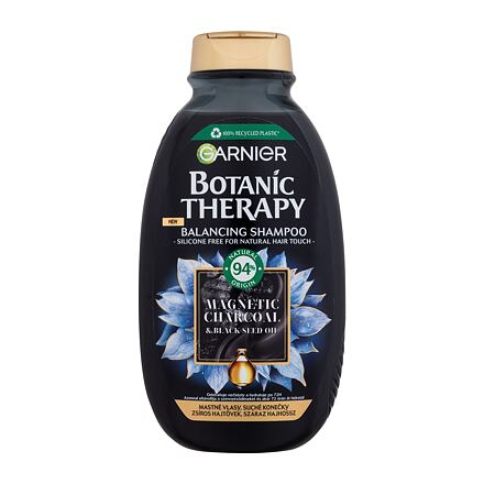 Garnier Botanic Therapy Magnetic Charcoal & Black Seed Oil vyrovnávací šampon pro mastné vlasy se suchými konečky 250 ml pro ženy