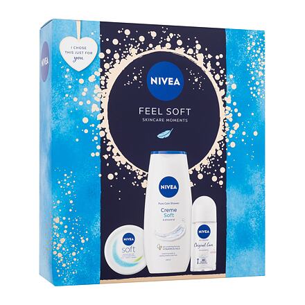 Nivea Feel Soft Skincare Moments : krém Soft 100 ml + sprchový gel Creme Soft 250 ml + antiperspirant Original Care 50 ml pro ženy