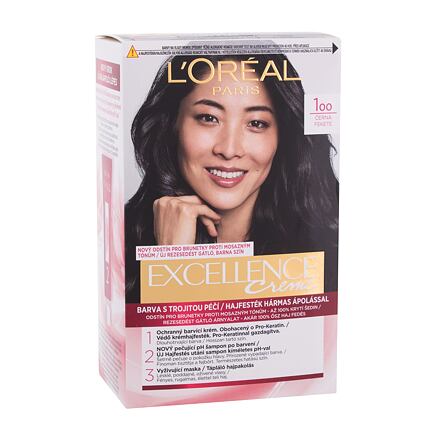 L'Oréal Paris Excellence Creme Triple Protection barva na vlasy na barvené vlasy 48 ml odstín černá pre ženy