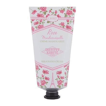 Institut Karité Light Hand Cream Rose Mademoiselle lehký hydratační krém na ruce s vůní růží 75 ml pro ženy