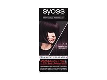 Barva na vlasy Syoss Permanent Coloration 50 ml 3-3 Dark Violet poškozená krabička