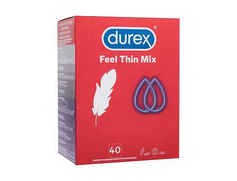 Kondomy Durex Feel Thin Mix 40 ks poškozená krabička