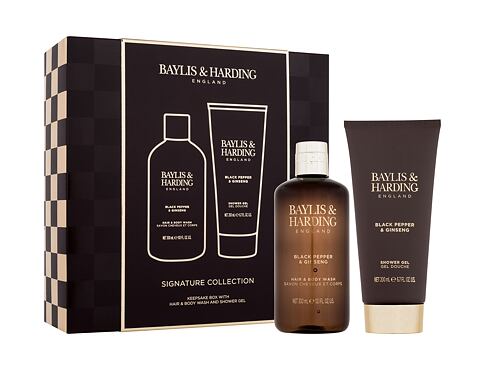 Sprchový gel Baylis & Harding For Him Black Pepper & Ginseng Signature Collection 300 ml Kazeta