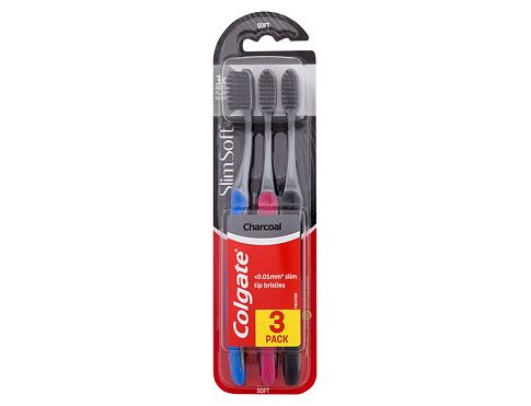 Klasický zubní kartáček Colgate Slim Soft Charcoal 3 ks