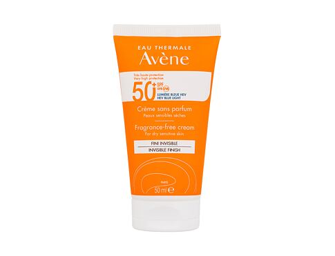 Opalovací přípravek na obličej Avene Sun Cream Invisible Finish Fragrance-Free SPF50+ 50 ml