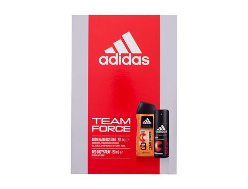 Sprchový gel Adidas Team Force 3in1 250 ml poškozená krabička Kazeta