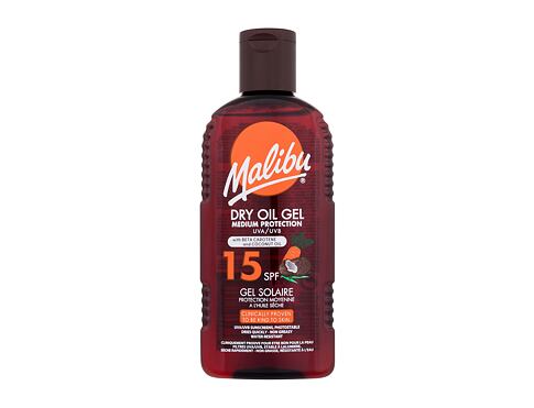 Opalovací přípravek na tělo Malibu Dry Oil Gel With Beta Carotene and Coconut Oil SPF15 200 ml