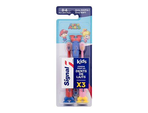 Klasický zubní kartáček Signal Kids Super Mario Extra Soft Toothbrush 3 ks