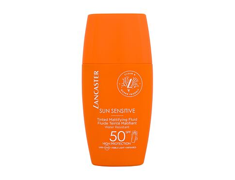 Opalovací přípravek na obličej Lancaster Sun Sensitive Tinted Mattifying Fluid SPF50 30 ml poškozená krabička