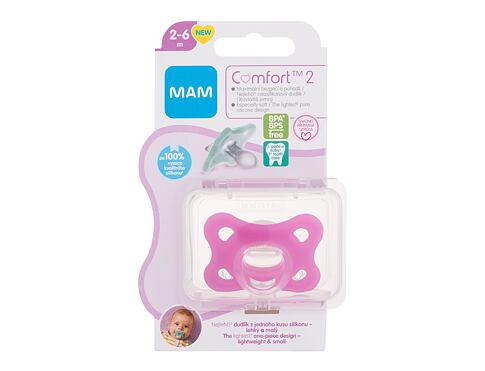 Dudlík MAM Comfort 2 Silicone Pacifier 2-6m Pink 1 ks