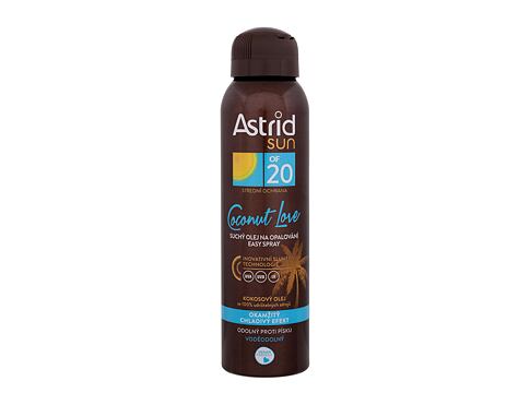 Opalovací přípravek na tělo Astrid Sun Coconut Love Dry Easy Oil Spray SPF20 150 ml poškozený flakon