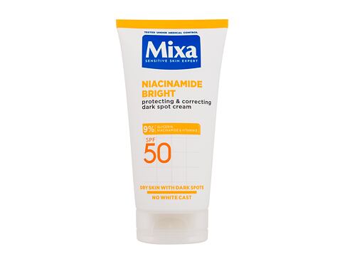 Opalovací přípravek na obličej Mixa Niacinamide Bright Protecting & Correcting Dark Spot Cream SPF50 50 ml