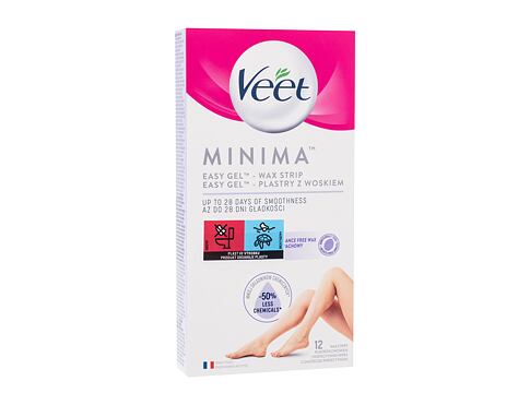 Depilační přípravek Veet Minima Easy-Gel™ Wax Strips Legs & Body 12 ks poškozená krabička