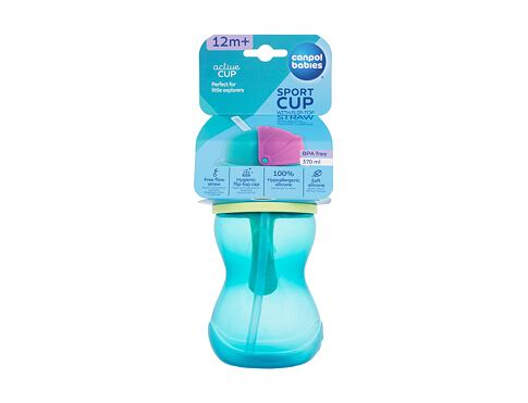 Hrneček Canpol babies Active Cup Sport Cup With Flip-Top Straw Blue 370 ml