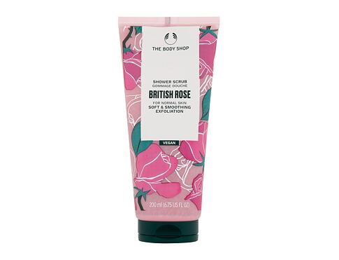 Tělový peeling The Body Shop British Rose Shower Scrub 200 ml