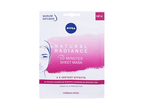 Pleťová maska Nivea Natural Radiance 10 Minutes Sheet Mask 1 ks