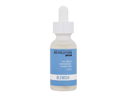 Pleťové sérum Revolution Skincare Blemish Tea Tree & Hydroxycinnamic Acid Serum 30 ml poškozená krabička