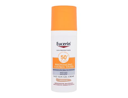 Opalovací přípravek na obličej Eucerin Sun Protection Photoaging Control Tinted Gel-Cream SPF50+ 50 ml Medium poškozená krabička