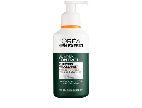 Čisticí gel L'Oréal Paris Men Expert Derma Control Purifying Gel Cleanser 260 ml