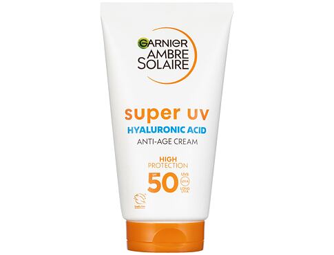 Opalovací přípravek na obličej Garnier Ambre Solaire Super UV Hyaluronic Acid Anti-Age Cream SPF50 50 ml