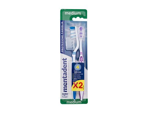 Klasický zubní kartáček Mentadent Family Protection Toothbrush Medium 2 balení