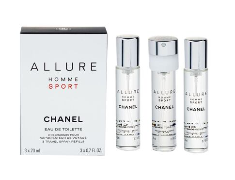 Toaletní voda Chanel Allure Homme Sport Náplň 3x 20 ml 20 ml poškozená krabička