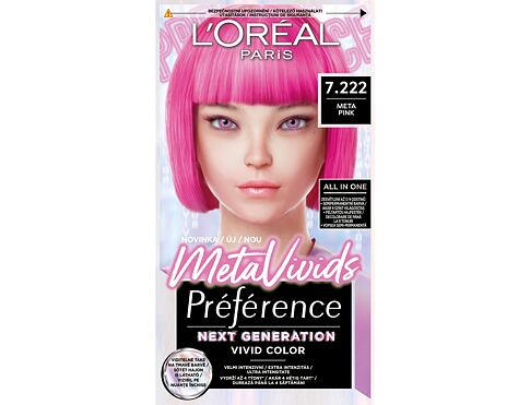 Barva na vlasy L'Oréal Paris Préférence Meta Vivids 75 ml 7.222 Meta Pink